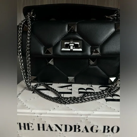 Used 1x Tiffany’s & Fred Quilted And Studded Sheepskin Leather Shoulder Bag - Picture 3 of 5